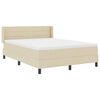 vidaXL Boxspringbett mit Matratze Creme 200 x 140 cm Polyester