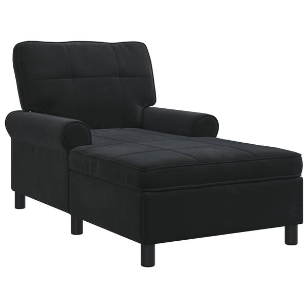 vidaXL Lounge-Liege mit Kissen Schwarz 91 x 157 x 91 cm Samt