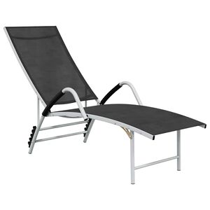 vidaXL Sonnenliege Textilene und Aluminium Schwarz
