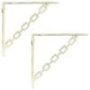 vidaXL Wandregalhalterungen 2 stk. Antik Wei&szlig; 21 x 21 x 3.5 cm Stahl