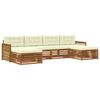 vidaXL Outdoor-Sofagarnitur 6 stk. Natur und Creme Massivholz Akazie