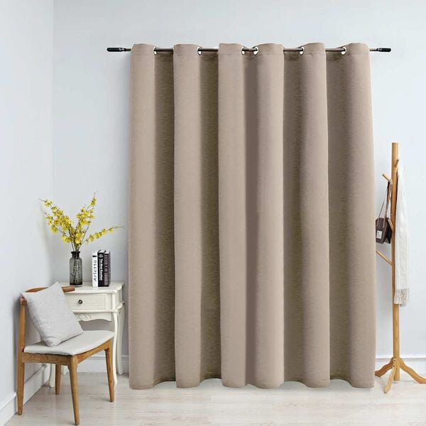 vidaXL Verdunkelungsvorhang mit Metall&ouml;sen Beige 290 x 245 cm