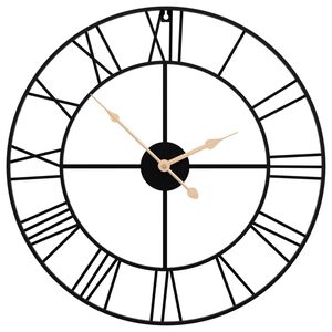vidaXL Wanduhr Schwarz &Oslash;50 cm Eisen