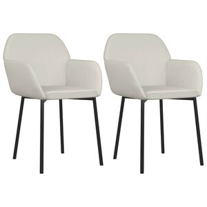 vidaXL Esszimmerst&uuml;hle 2 Stk. Creme Samt