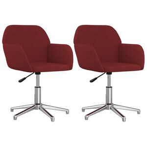 vidaXL Esszimmerst&uuml;hle 2 Stk. Drehbar Weinrot Stoff