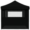 vidaXL Partyzelt Faltbar Pop-Up mit 4 Seitenteilen Schwarz