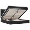 vidaXL Ottoman-Bett mit Matratze & LEDs Schwarz 180x200 cm Stoff