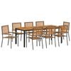 vidaXL Garten Essgruppe 9 pcs Grau und Braun Poly-Rattan