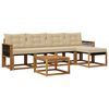 vidaXL Outdoor-Sofagarnitur mit Kissen 6 pcs Natur und Beige