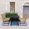 vidaXL 5-tlg. Garten-Essgruppe Poly Rattan und Glas