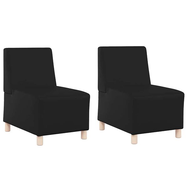 vidaXL Modulares Armfreies Sofa 2 pcs Schwarz 55 x 74 x 82 cm