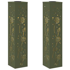 vidaXL Solar LED Weg Licht 2 stk. Warmes Wei&szlig; 18 x 18 x 80 cm