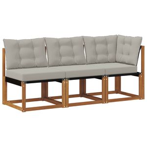 vidaXL 3 stk. Outdoor Mittel- und Ecksofa Natur