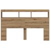 vidaXL LED-Kopfteil mit Ablagen Artisan-Eiche 160x17x102 cm