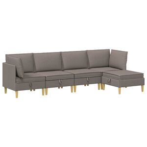vidaXL Modular Sofa Set mit Stauraum 5 pcs Taupe Stoff