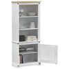 vidaXL Highboard Wei&szlig; 74 x 38 x 170 cm Massives Kiefernholz