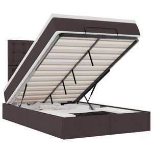 vidaXL Ottoman-Bett mit Matratze & LEDs Dunkelbraun 120x190 cm Stoff