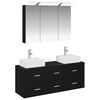 vidaXL Badezimmerm&ouml;bel-Set 4 stk. Schwarze Eiche