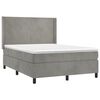vidaXL Boxspringbett mit Matratze Hellgrau 140x190 cm Samt