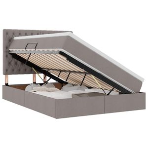vidaXL Aufbewahrungsbett mit Matratze Taupe 140 x 190 cm Polyester