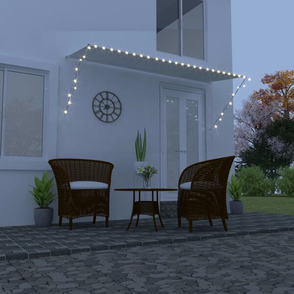 vidaXL Einziehbare Markise mit LED 350&times;150 cm Creme