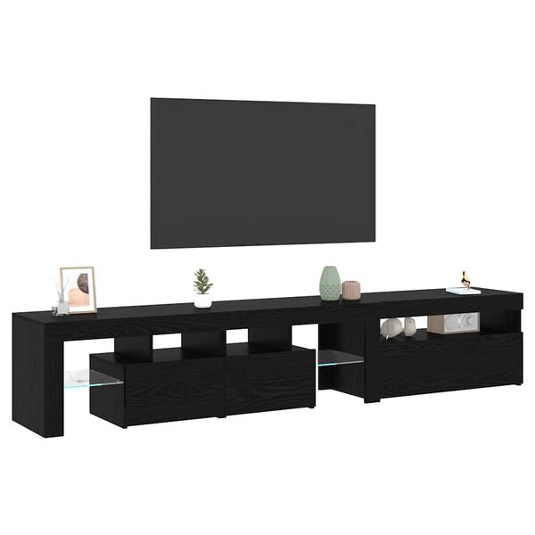 vidaXL TV-Schr&auml;nk 2 pcs Schwarz Eichen-Optik 215 x 36,5 x 40 cm