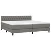 vidaXL Boxspringbett mit Matratze & LED Dunkelgrau 200x200 cm Stoff