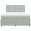 vidaXL Boxspringbett mit Matratze Hellgrau 180x200 cm Samt