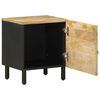 vidaXL Nachttisch Schwarz 40x33,5x46 cm Raues Mangoholz