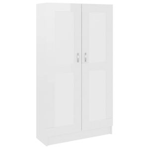 vidaXL B&uuml;cherschrank Hochglanz-Wei&szlig; 82,5x30,5x150 cm Holzwerkstoff