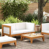 vidaXL 2-tlg. Garten-Lounge-Set mit Auflagen Massivholz Akazie