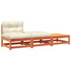 vidaXL Gartensofa ohne Armlehnen mit Kissen und Hockern