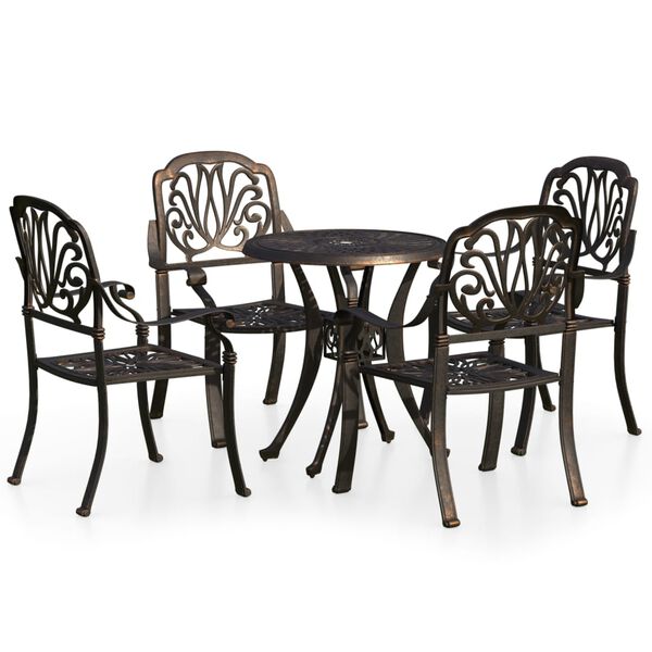 vidaXL 5-tlg. Bistro-Set Aluminiumguss Bronzen