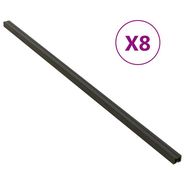vidaXL Balken f&uuml;r Terrassendielen 8 Stk. Schwarz 170x3x4 cm WPC