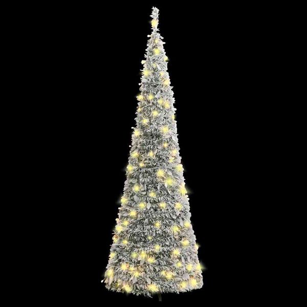 vidaXL Pop-Up-Weihnachtsbaum K&uuml;nstlich Beschneit 50 LEDs 120 cm