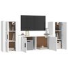 vidaXL 3-tlg. TV-Schrank-Set Weiß Holzwerkstoff
