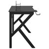 vidaXL Gaming-Schreibtisch mit K-Gestell Schwarz und Rot 110x60x75 cm
