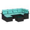 vidaXL Gartensofa-set 7 stk. Schwarz Poly-Rattan
