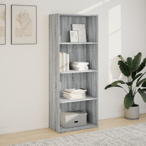 vidaXL B&uuml;cherregal Grau Sonoma 60x30x152 cm Holzwerkstoff