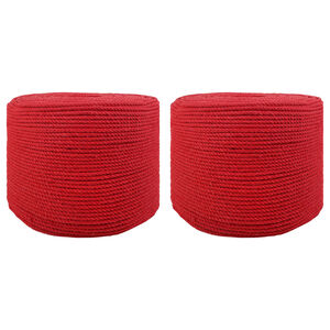vidaXL Seil 2 pcs Rot Baumwolle