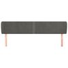 vidaXL Kopfteil mit Ohren Dunkelgrau 163x23x78/88 cm Samt