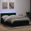 vidaXL Boxspringbett mit Matratze & LED Dunkelgr&uuml;n 160x220 cm Samt