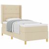 vidaXL Boxspringbett mit Matratze mit Kopfteil Creme 90 x 190 cm Stoff