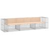 vidaXL Gartenbank aus Gabionen 287x71x65,5 cm Massivholz Kiefer