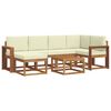 vidaXL Outdoor-Sofagarnitur 7 stk. 6-Sitzer Natur und Creme