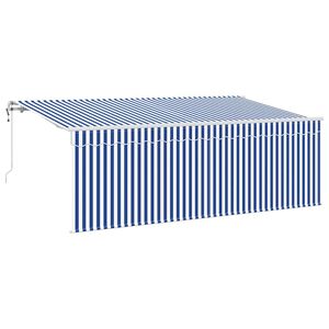 vidaXL Einziehbare Markise Blau und Wei&szlig; 400 x 200 cm