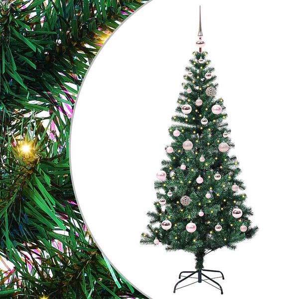 vidaXL K&uuml;nstlicher vorbeleuchteter Weihnachtsbaum Gr&uuml;n 150 cm