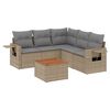 vidaXL 6-tlg. Garten-Sofagarnitur mit Kissen Beige Poly Rattan
