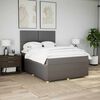 vidaXL Boxspringbett mit Matratze Taupe 160x200 cm Stoff