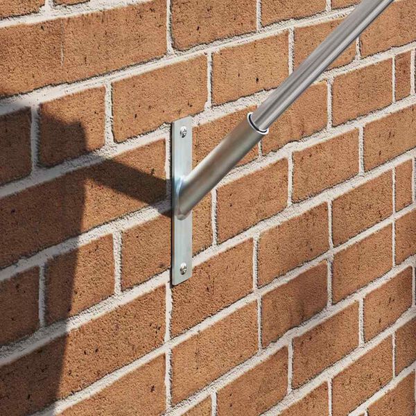 vidaXL Fahnen Pole Holde Silber 10.5 x 7.5 x 0.2 cm Stahl